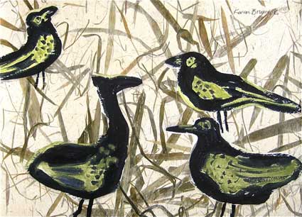 Four Birds on Grass