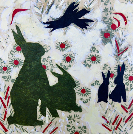 Bunnies and a Bird  by Karen Brumelle