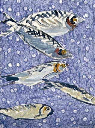 Swimming Fish with Bubbles