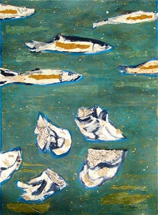Swimming Fish with Oysters