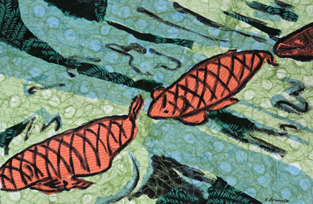 Koi in a Row  by Karen Brumelle