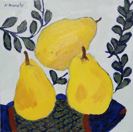 Pears on a Mexican Plate #1