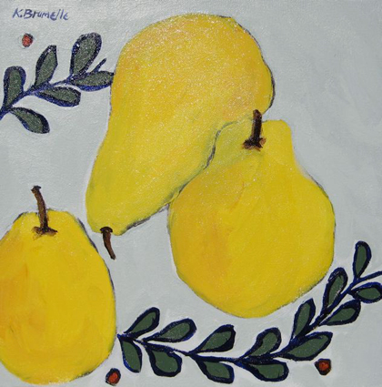 Pears on a Mexican Plate #2