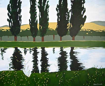 Poplar Reflections -  by Karen Brumelle