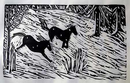 Wild, Snowy Run -  by Karen Brumelle