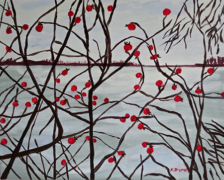 Winter Rose Hips -  by Karen Brumelle