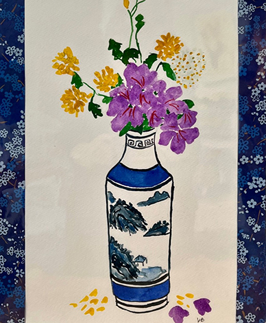 Spring Flowers Blue, by Karen Brumelle
