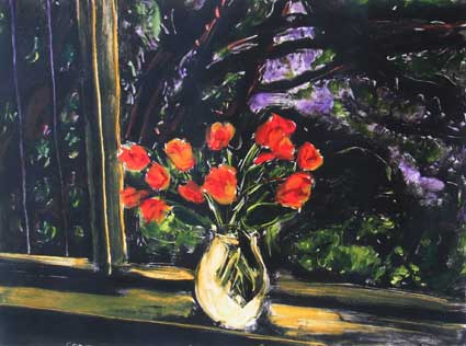 Night Window Flowers