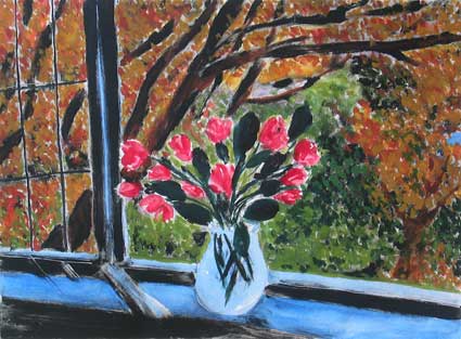 Night Window Flowers